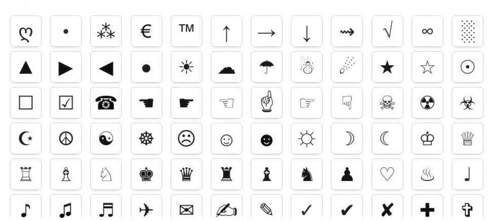 awesome text symbols